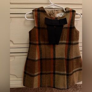 Elegant Plaid Kids Dress with Bow Accent